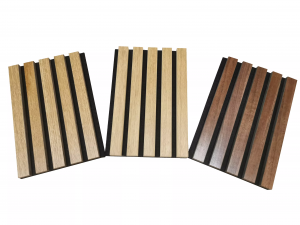 Персонализирани акустични панели Akupanel Клас E1 Огнеупорни материали с набраздени дървени летви Акустични панели