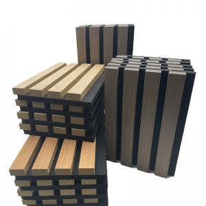 Custom Akupanel Acoustic Panels E1 Grade Flame Retardant Material Grooved Wood Slat Acoustic Panels