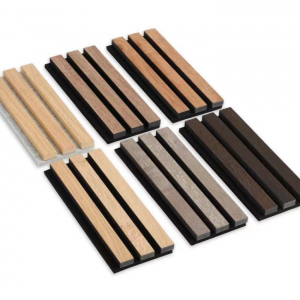 Custom Akupanel Acoustic Panels E1 Grade Flame Retardant Material Grooved Wood Slat Acoustic Panels