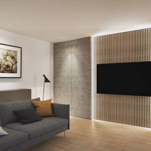 Interior Wall And Ceiling Pet And Wood Veneer Veneer Slat Acoustic Panel