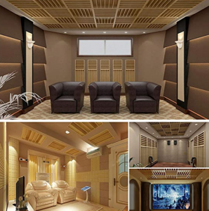 Diffuser kayu akustik Home Theater